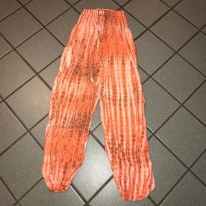 Orange Tie Dye Elephant Pants